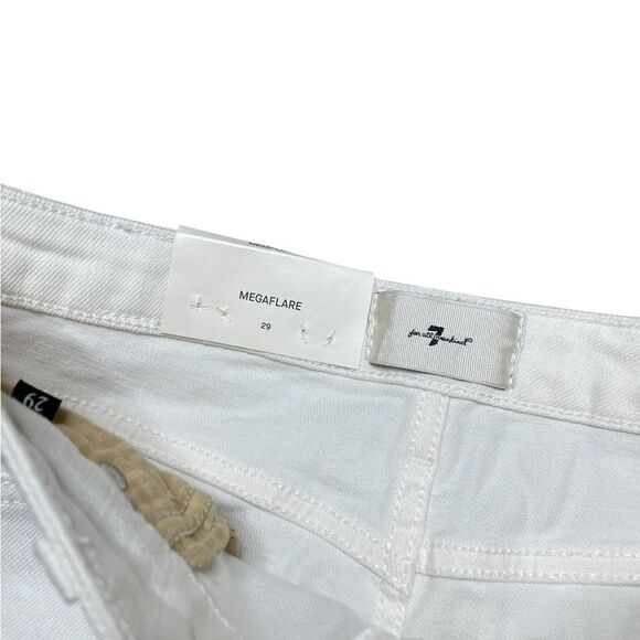 NWT 7 FOR ALL MANKIND JEANS Mega Flare Clean White Size 29 - Picture 9 of 12